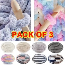 3 X 250g Thick Super Chunky Yarn Bulky Chenille Soft Hand Arm Knitting Wool Yarn