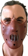 Mens Hannibal Lector Face Muzzle Latex Mask Halloween Silence Movie Accessory