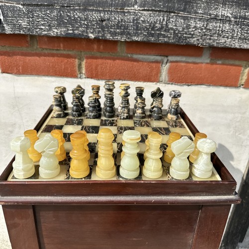 Vintage marble chess board - vintage, and