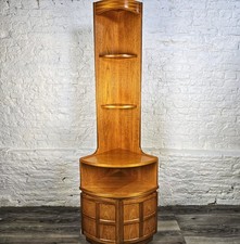 Vintage Nathan Teak Tall Corner Cabinet Mid-Century Scandinavian Retro