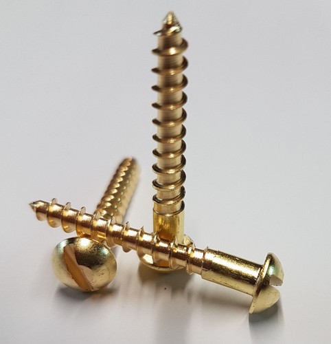 Solid brass screw - solid, slotted
