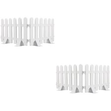  2 Pieces Garden Barrier Fence Lattice White Decoration Border Gardening