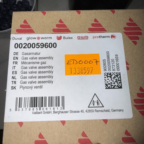 Glowworm 0020059600 gas - 0020059600, valve
