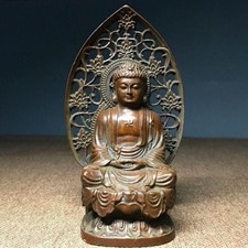 3.5inch Buddhism Antique Bronze Sakyamuni Amitabha Tathagata Buddha Lucky Statue
