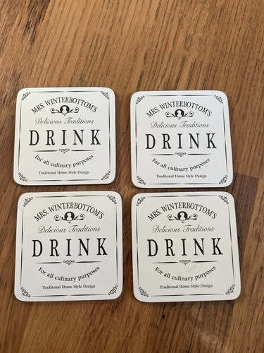 Mrs winterbottoms coasters - winterbottoms, x4