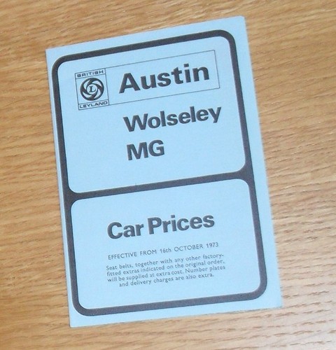 Austin wolseley price list - wolseley,