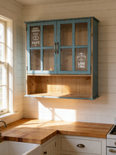 Blue wooden French / vintage