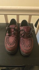  Genuine Underground Original burgundy Creepers Shoes Flats size 6