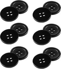 Mock Horn Buttons Flat 4 Hole Sew On Buttons Black Grey Navy Blue 15mm-20mm
