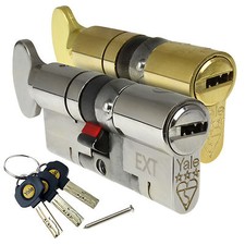 Yale Door Lock Cylinder Thumbturn Platinum Euro TS007 3 * Star Anti Snap Barrel