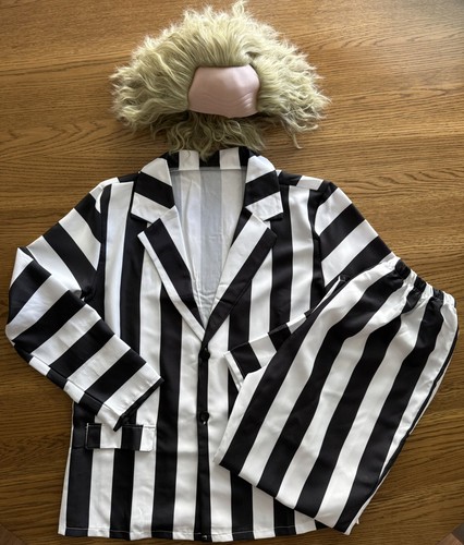 Beetle juice costume with wig - juice,