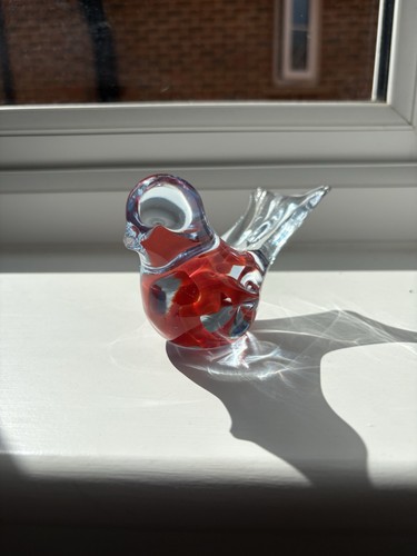 Murano style glass bird with - glass,