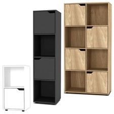2, 4, 8 Cube Bookcase Shelving Display Shelf Storage Living Room Wooden Door NEW