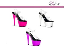 Pleaser Stiletto High Heel Platform 7" Neon Pole Dancing Shoes Adore 708UV
