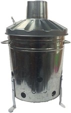 15L Mini Garden Galvanised Incinerator Small Fire Bin Burning Wood Paper Letter