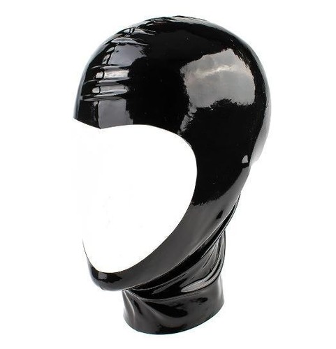 Black latex rubber gummi hood - black,