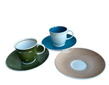 Susie Cooper Raised Spot & White Feather Coffee Cups & 3 Saucers c1950’s Spares