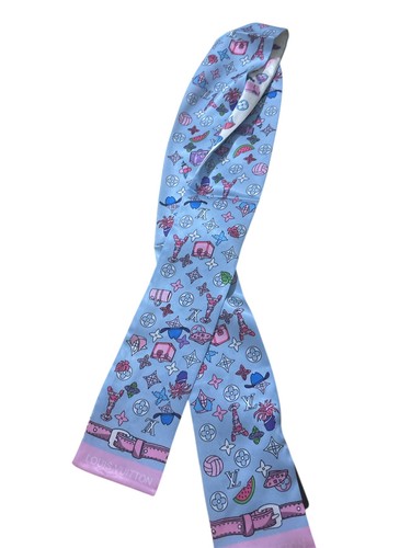 Blue monogram silk scarf - lv,