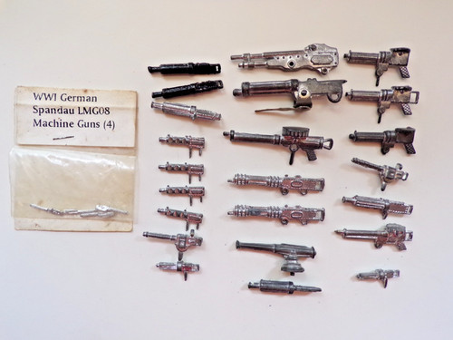 White metal machine guns - white,