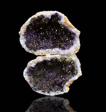 Crystal Geode Pair with Sparkling Colour –Pink, Green, Purple & Purple with Gold