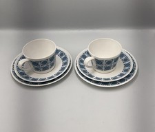 2 x Royal Tuscan Charade Trios - Tea Cups Saucers & Side Plates Set Bone China A