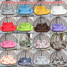 Unstuffed Double Hanging Swing Egg Chair Cushion Cover Patio Round Papasan Large