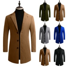 Winter Men Trench Coat Lapel