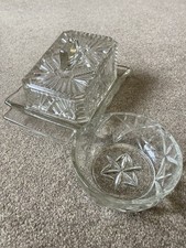 Vintage cut glass art deco