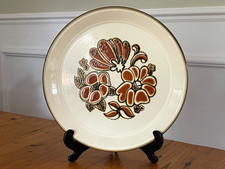 Vintage Kilncraft 10" Dinner Plate Brown Rafflesia Festival Rare 1970s