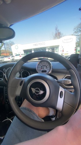 Steering wheel grey - and, black
