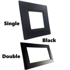 Socket Finger Plate Light Switch & Plug Surround Hygiene Panel Cover Black