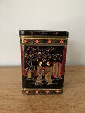Vintage Chinese Tea Tin Caddy Mid Century Oriental