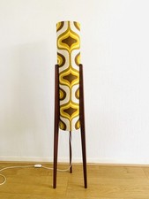 Retro Geometric Fabric Midcentury Style Rocket Floor Lamp 60s 70s Spaceage