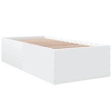 Bed Frame Bedroom Base Bedstead White 90x200 cm Engineered Wood vidaXL