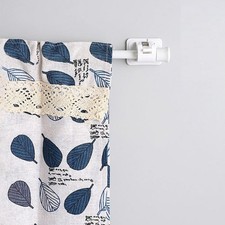 50‑90cm 2 Rods + 2 Hooks Curtain Rod With Brackets Telescoping Reliable Supp NEW