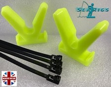 Sea Fishing Universal Rod Rests Removable Boat/Pier Rail Holder Hi Vis Yellow x2