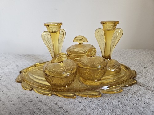 Edwardian bagley amber glass - bagley,