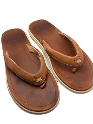 Sanuk mens brown flip flops - sanuk,