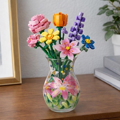 Small glass flower - vase, pink