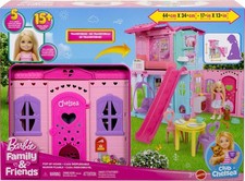 Barbie Chelsea Toy Dollhouse with 15+ Accessories, Pop-Up House 5 Play Areas