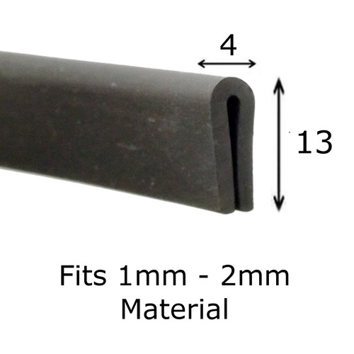 Medium rubber channel - rubber, u