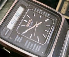 Gorgeous vintage Seiko H357-505B (1981) ana-digi wristwatch, great condition. 