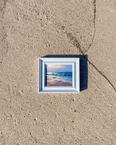 Oil painting original ocean - oil, painting,