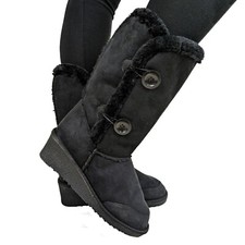 WOMENS LOW WEDGE BOOT FUR