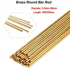 Brass Round Bar Rod H62 Dia 0.8mm 0.9mm 1mm 1.1mm 1.2mm 1.3mm 1.4mm 1.5mm - 80mm