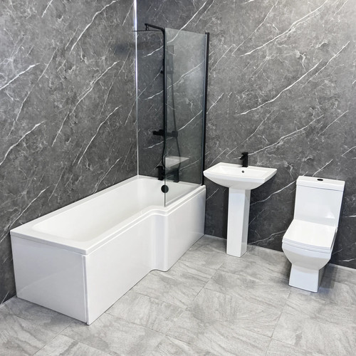 Shower bath suite shaped - shower,