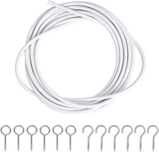 ASIWUJING Curtain Wire 10 Metres Net Curtain Wire Cord Cable with 30pcs Eye Bol