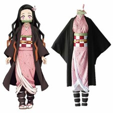 Anime Kamado Nezuko Costume Demon Slayer Kimetsu No Yaiba Cosplay Costumes Wigs