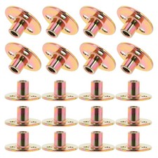  60 Pcs Durable Metal 3 Screw Holes Rivet Nuts Round Base Tee Nuts for Furniture