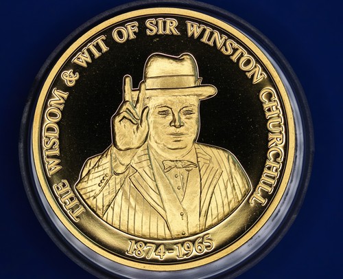 Winston churchill gold - churchill, gold-plated
